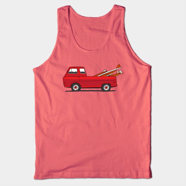 RED SURF TRUCK Tank Top by OldSkoolDesign